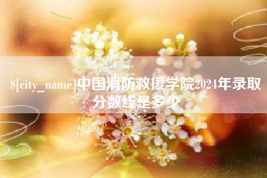 洛阳中国消防救援学院2024年录取分数线是多少