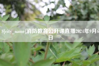 洛阳消防教育公开课直播2024年9月6日