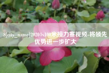 洛阳20204x100米接力赛视频-将领先优势进一步扩大