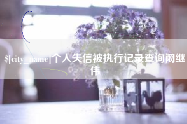 洛阳个人失信被执行记录查询阚继伟