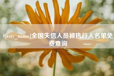 洛阳全国失信人员被执行人名单免费查询
