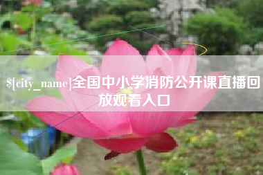 洛阳全国中小学消防公开课直播回放观看入口