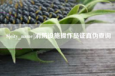 洛阳消防设施操作员证真伪查询