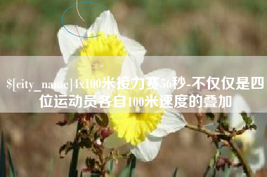 洛阳4x100米接力赛56秒-不仅仅是四位运动员各自100米速度的叠加
