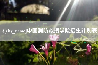 洛阳中国消防救援学院招生计划表